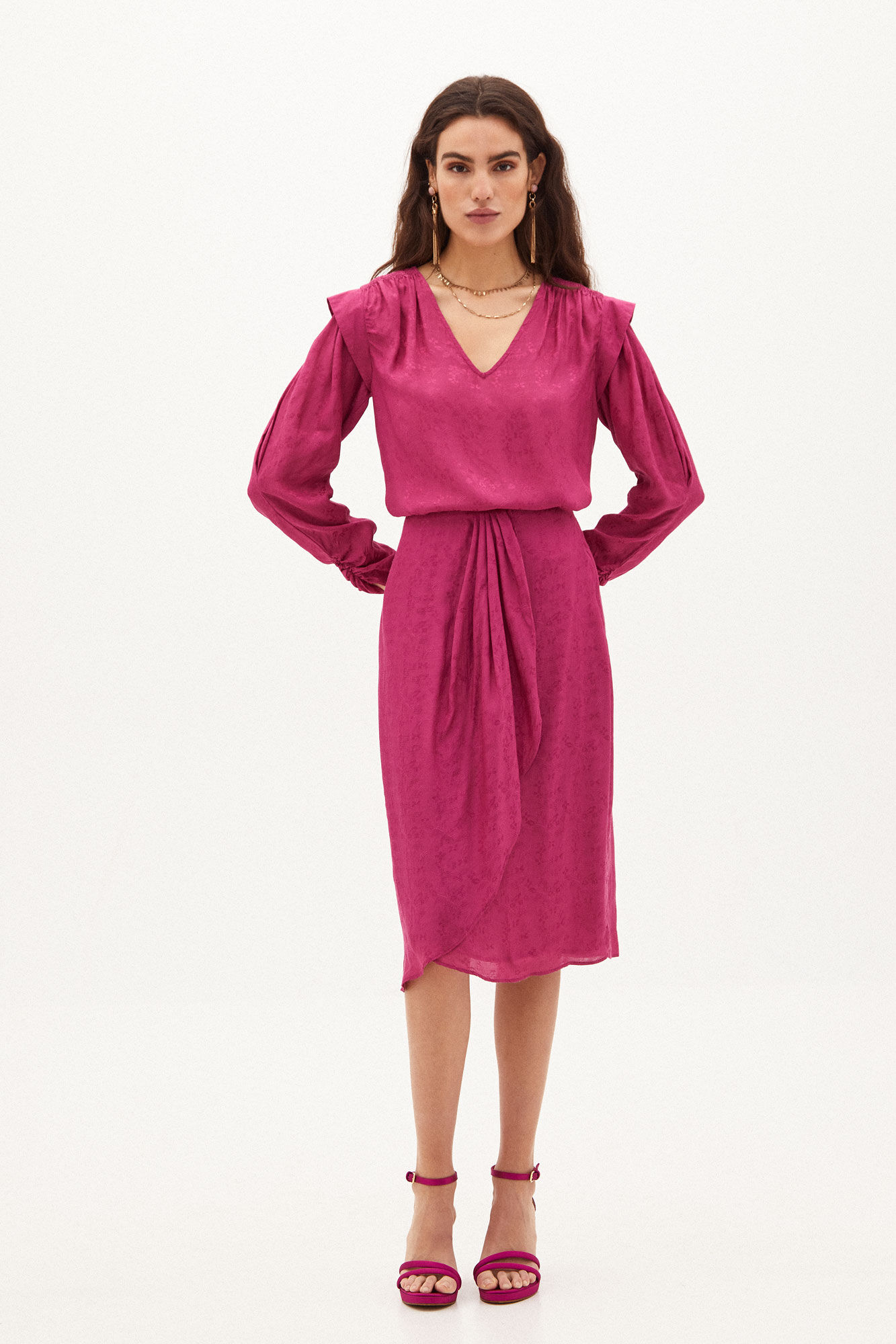 Blusa Carole Jacquard - Rosa
