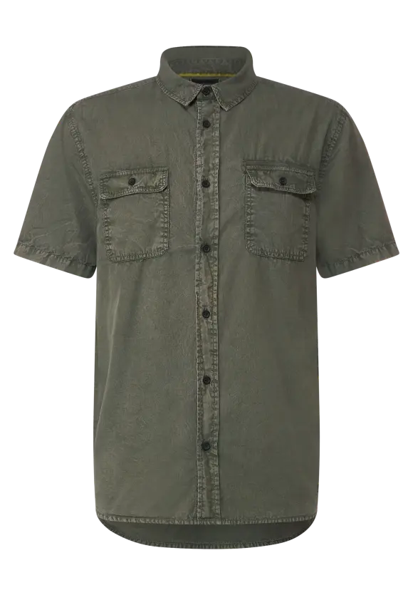 Hemd in Washedoptik - mud green