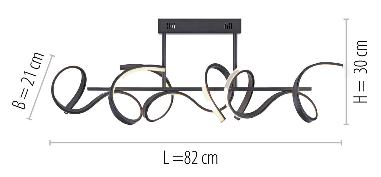 Just Light LED-Deckenleuchte CURLS