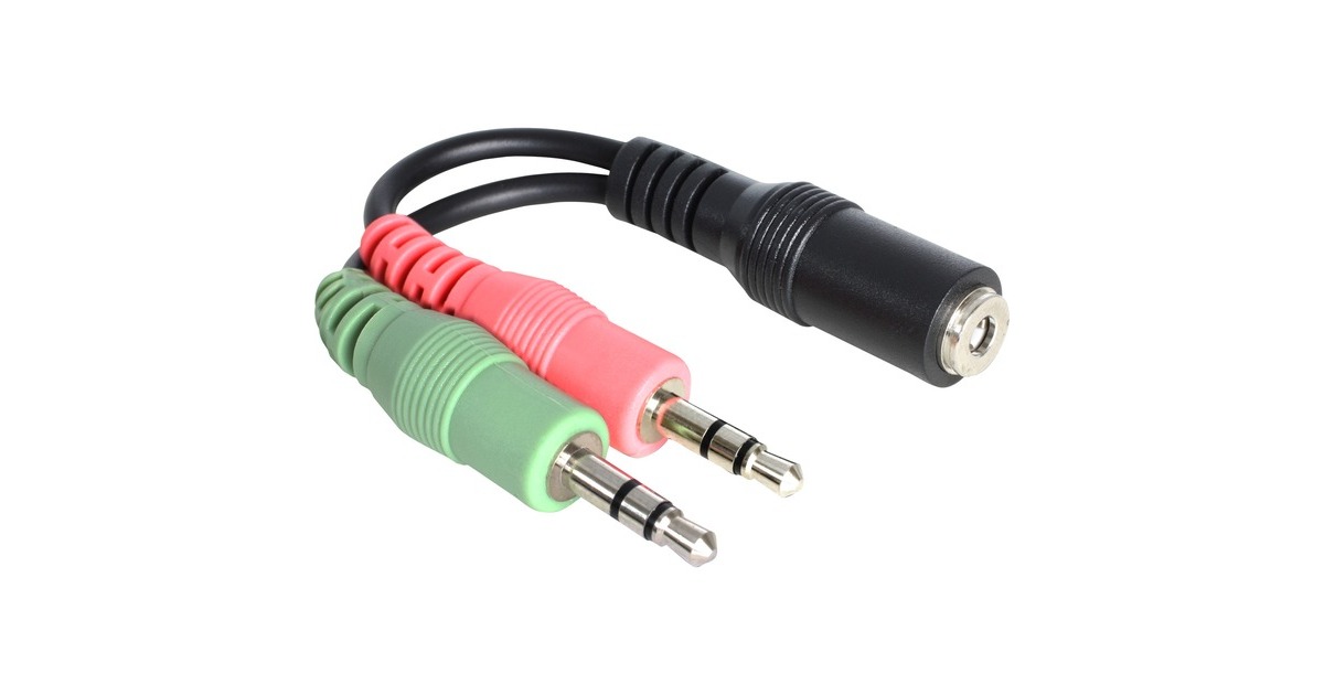 DeLOCKHeadset Adapter splitterkabel  (Zwart, 65459, 0,12 meter)