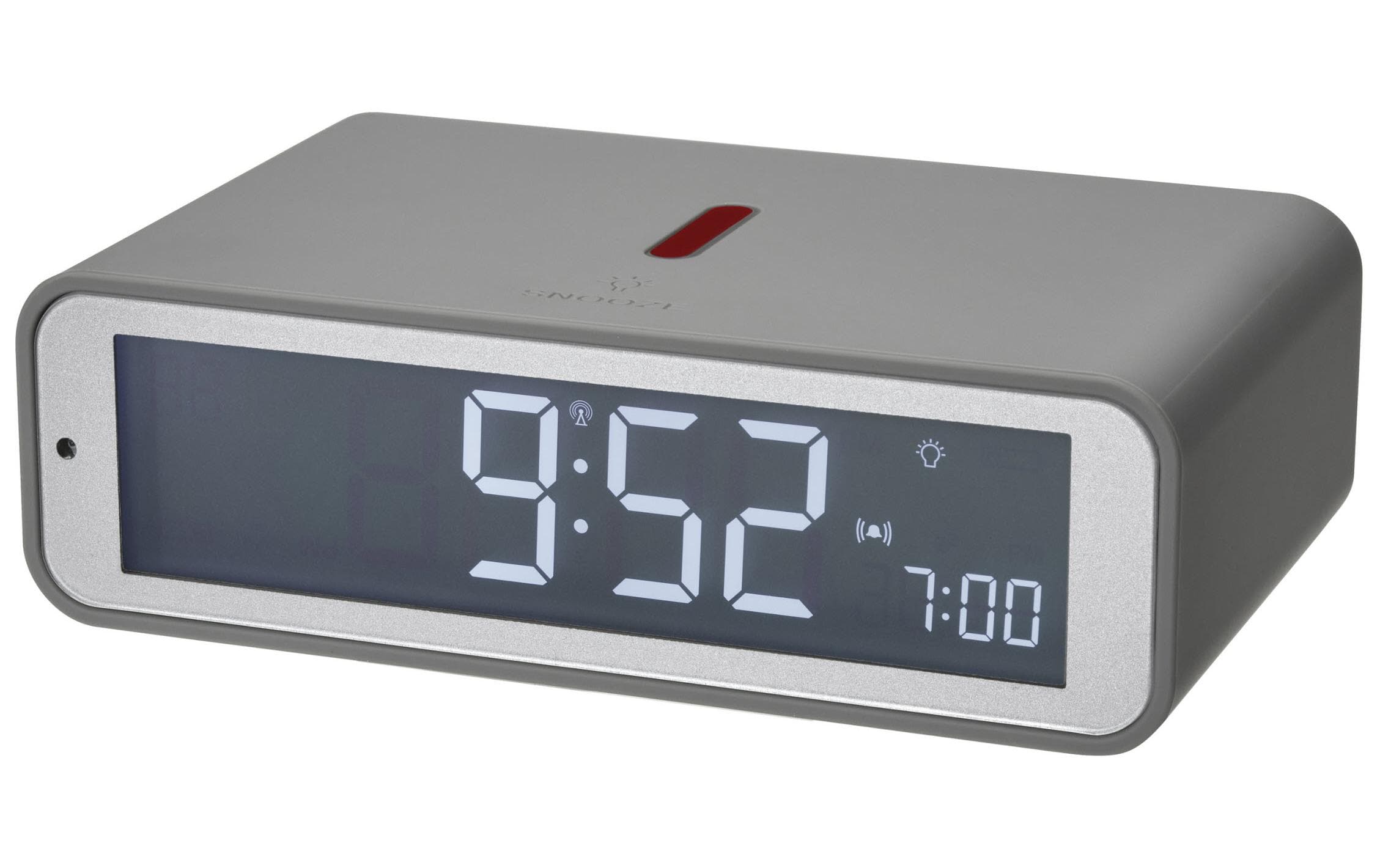 Funkwecker Twist GrauDigitalwecker mit polarisierendem, blendungsarmem Display