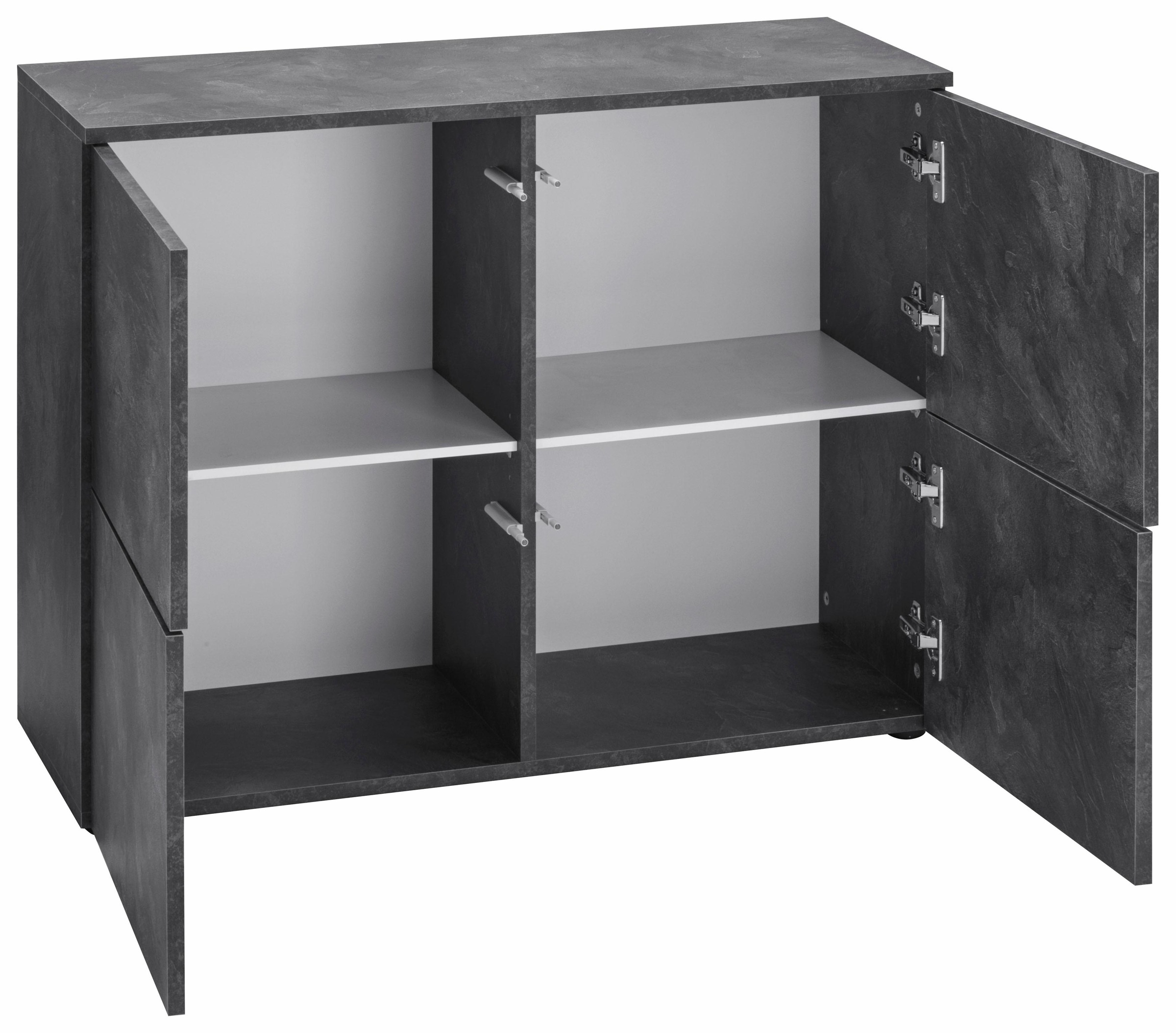 borchardt Möbel Kommode »Rova« Breite 93 cm, 4-türig, Kommode mit viel Stauraum, schieferfarben
