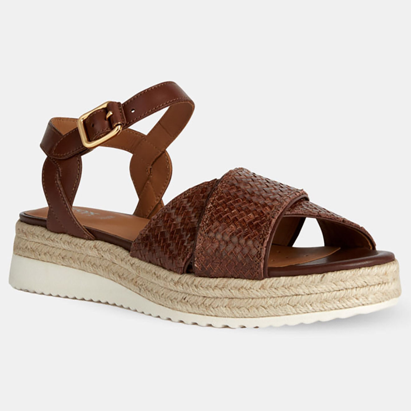 Geox Sandales en Cuir Eolie marron - Talon 5.5 cm