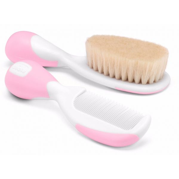 Chicco Kit Escova e Pente Cerda Rosa