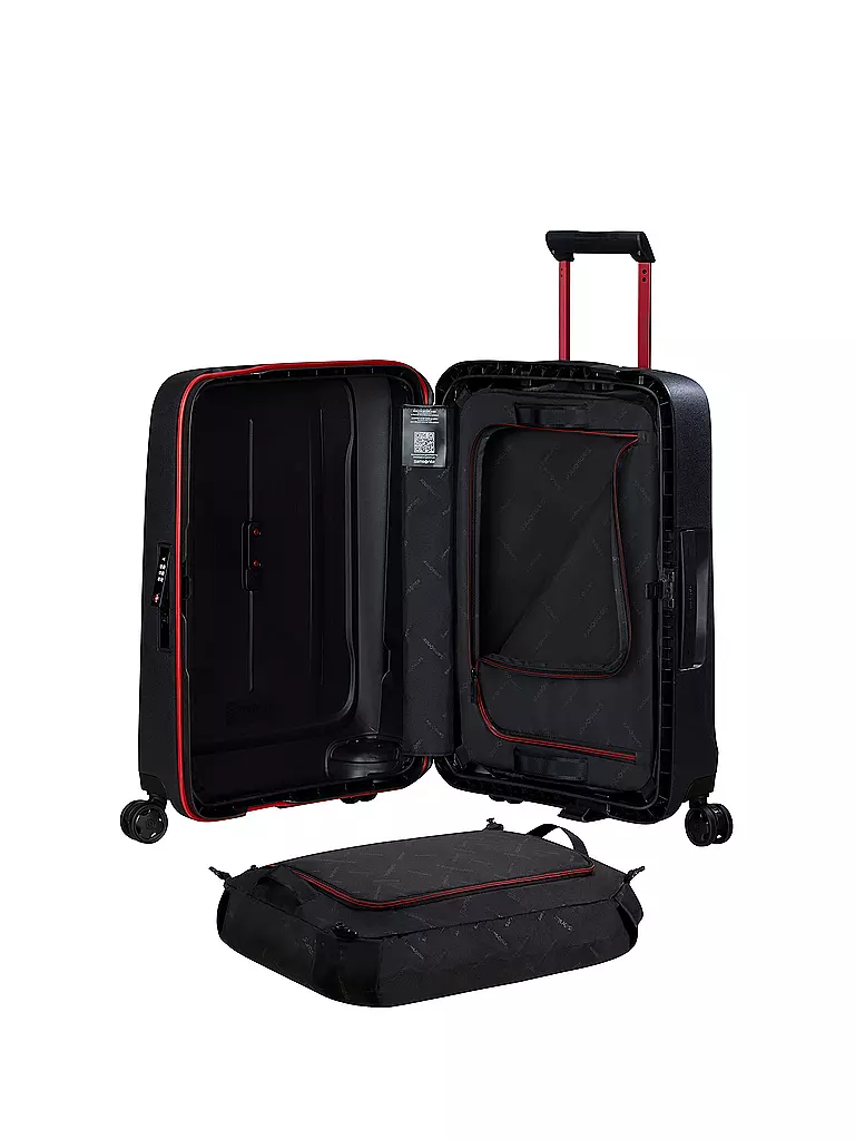 SAMSONITE Trolley ESSENS SPINNER 55cm charcoal/red  schwarz