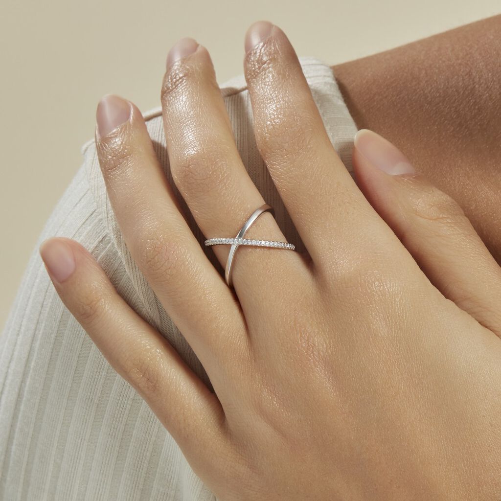 Bague Miya Argent Blanc Oxyde De Zirconium