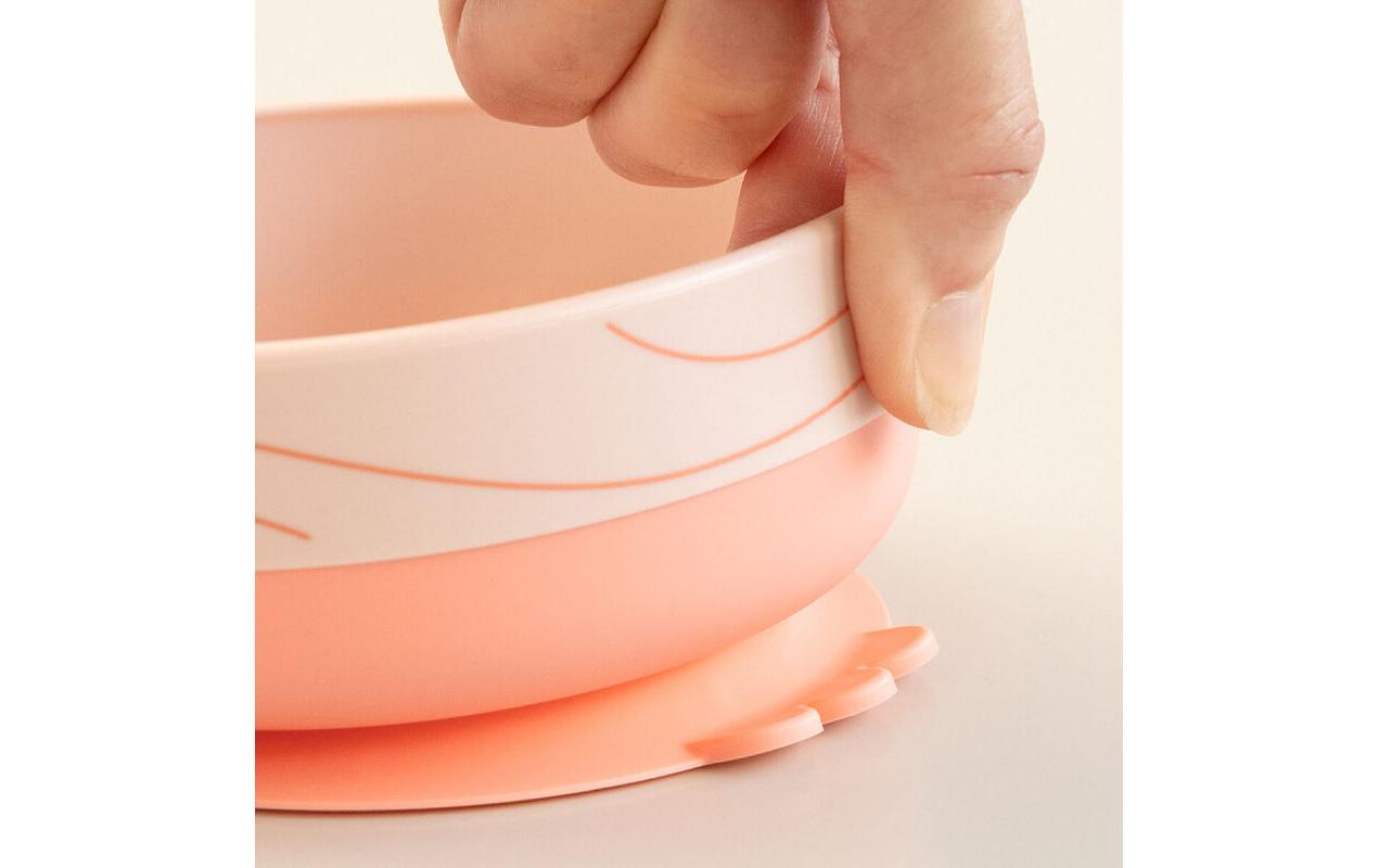 Kindergeschirrset Foodie Wally RosaGeschirr-Set mit Saugfuss
