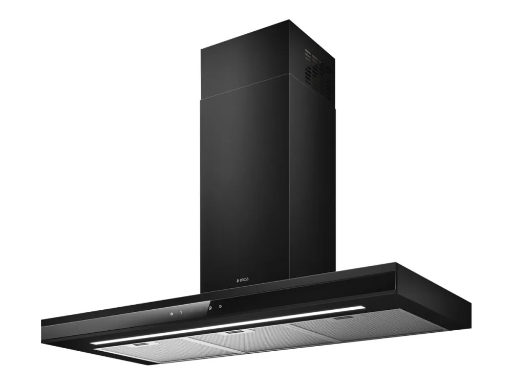 Elica Adele BL MAT/A/90 - Hætte - skorsten flad - bredde: 89.8 cm - dybde: 45.7 cm - udtrækning og recirkulation (-) - sort blød berøring/sort glas
