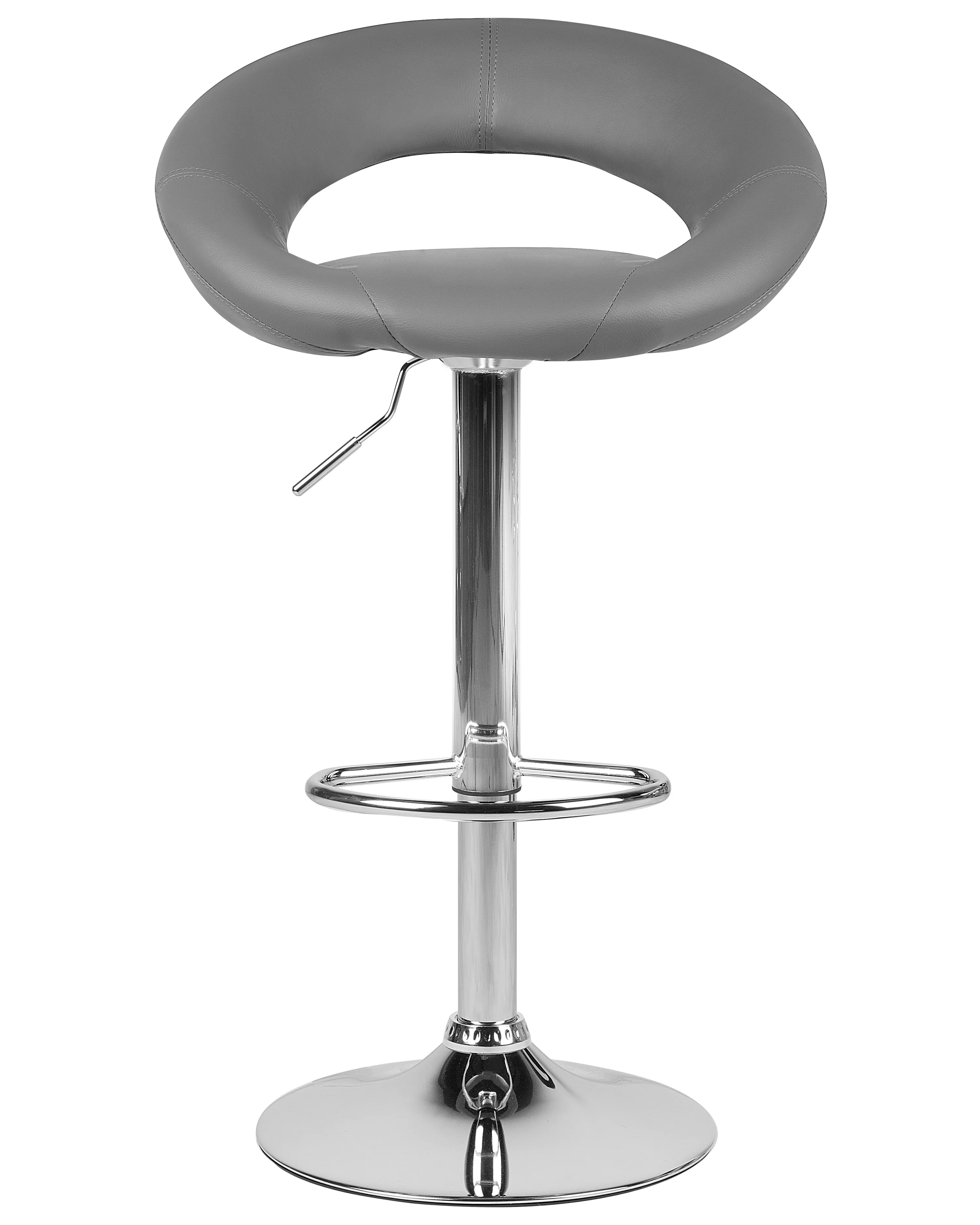 Set van 2 barstoelen PEORIA Kunstleer draaibaar Grijs