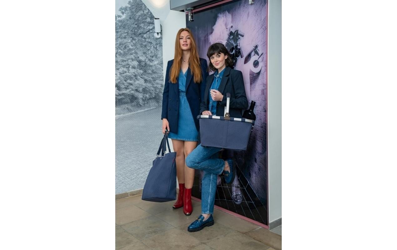 Einkaufskorb Carrybag Herringbone Dark BlueStillvoller Einkaufskorb für den täglichen Einkauf