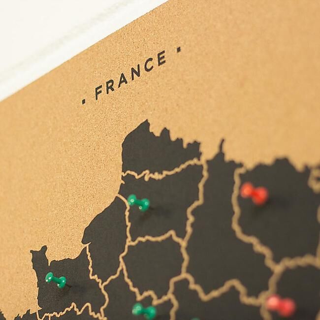 MISS WOOD - CARTE FRANCE LIEGE NATUREL NOIR XL 90 X 60