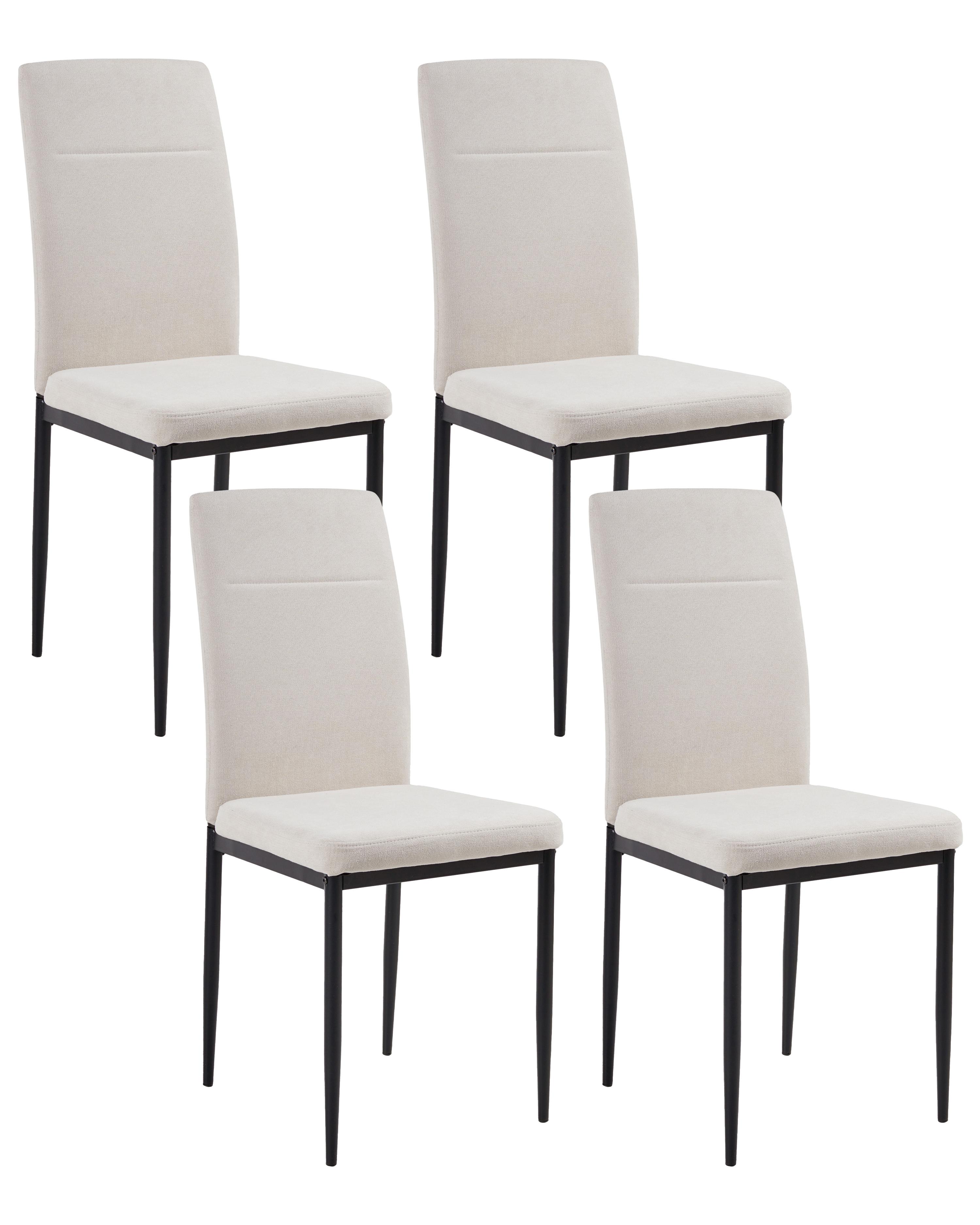 Set van 4 eetkamerstoelen RINER Stof Lichtbeige