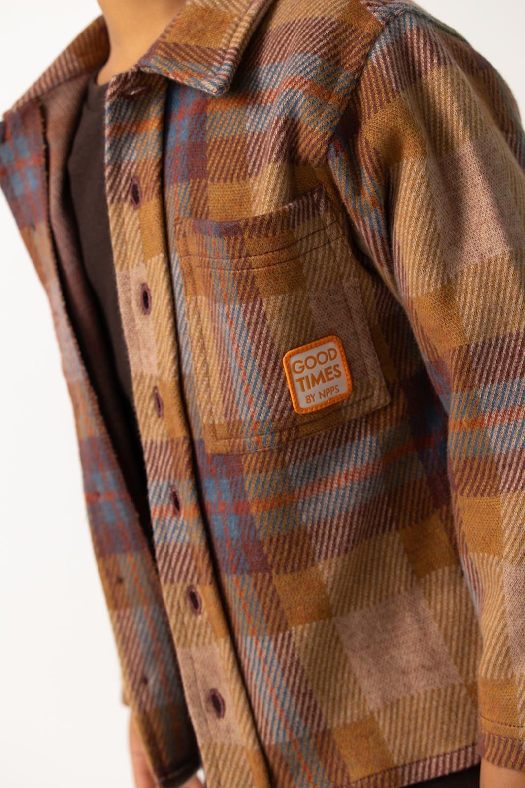Noppies Kids Overhemd Redkey - Check Pattern Light Brown