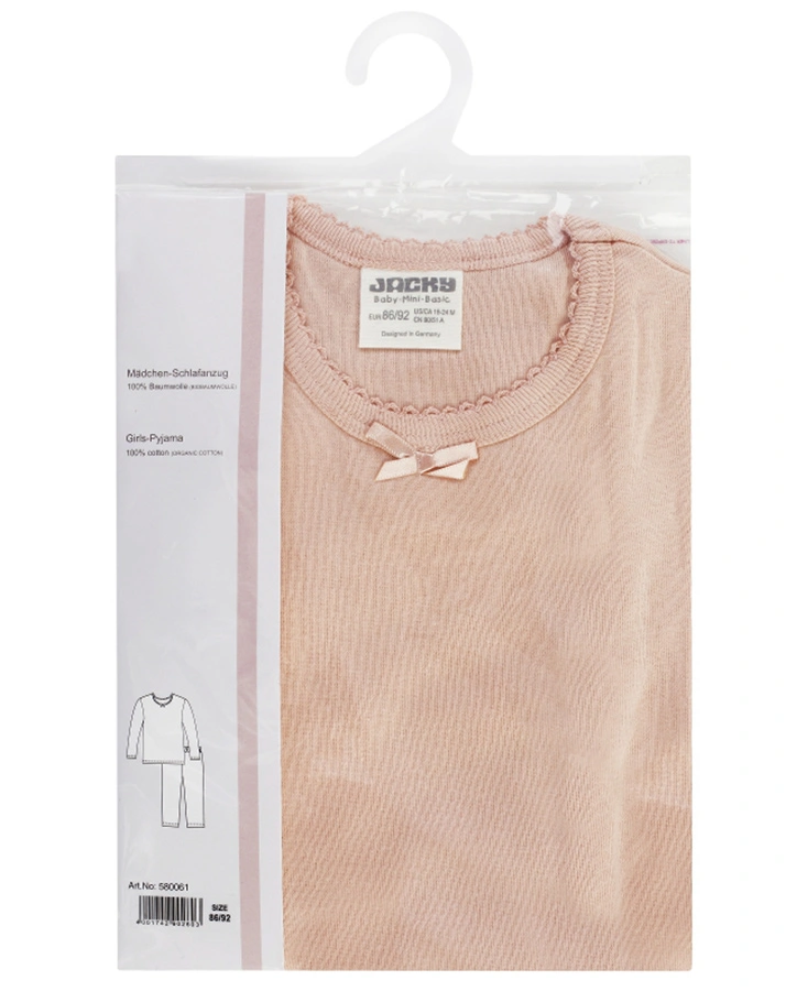 Schlafanzug ANIMAL PARTY lang in peach