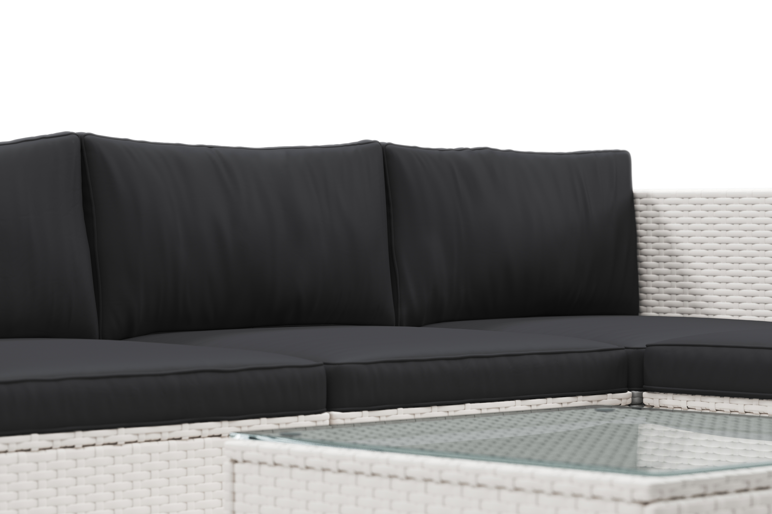 Rattanlounge MALIBU weiss/schwarz