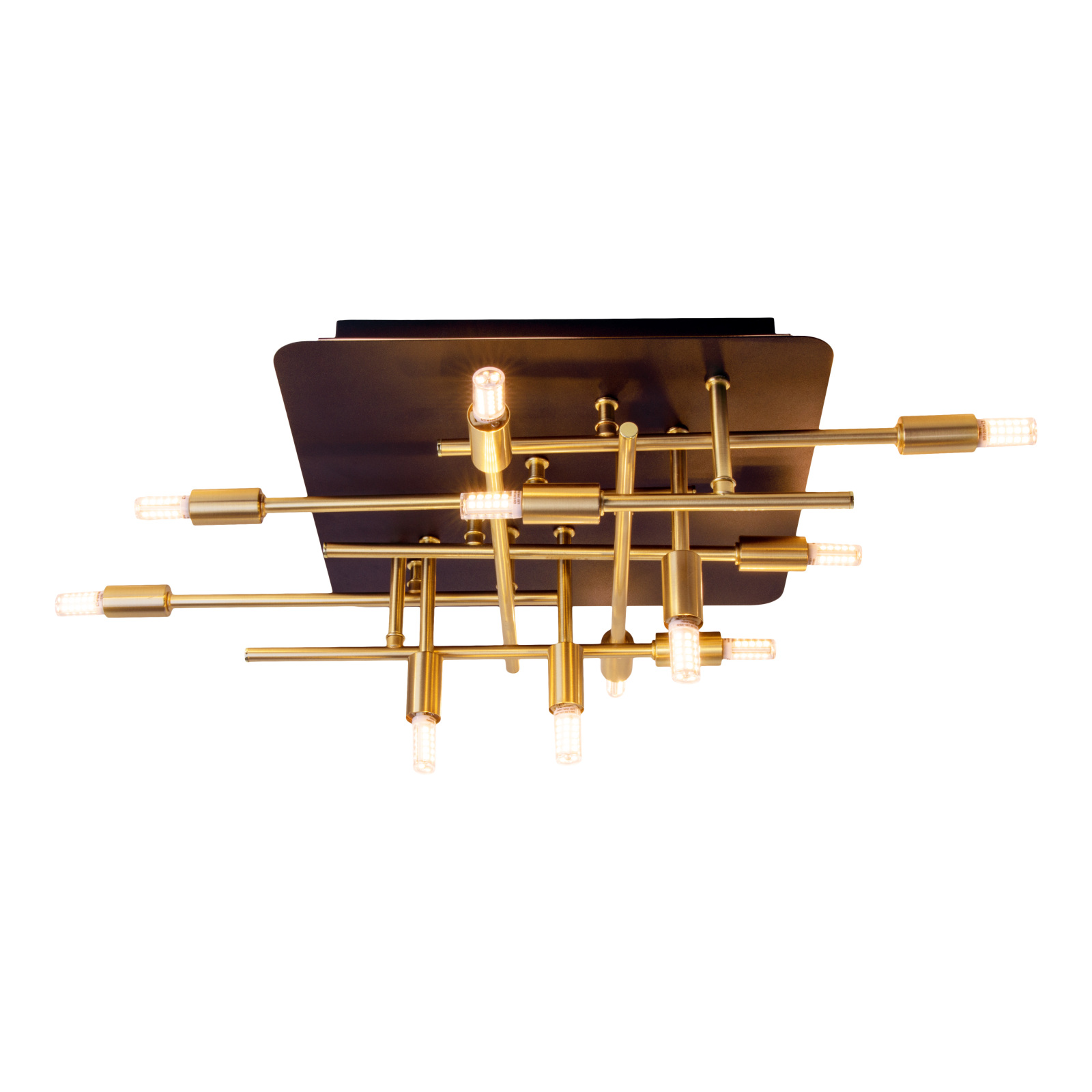 LED Deckenleuchte ANCONA - schwarz-gold - 51 cm - mit Backlight