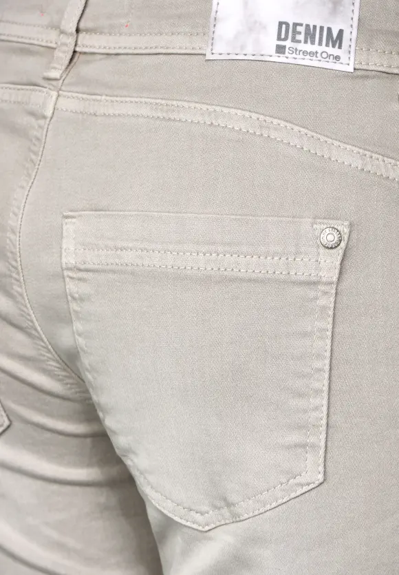 Casual Fit 3/4 Jeans - light stone sand washed