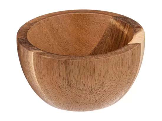 Set apéritif avec plateau et 3 bols en bois - Marron - L 30 cm