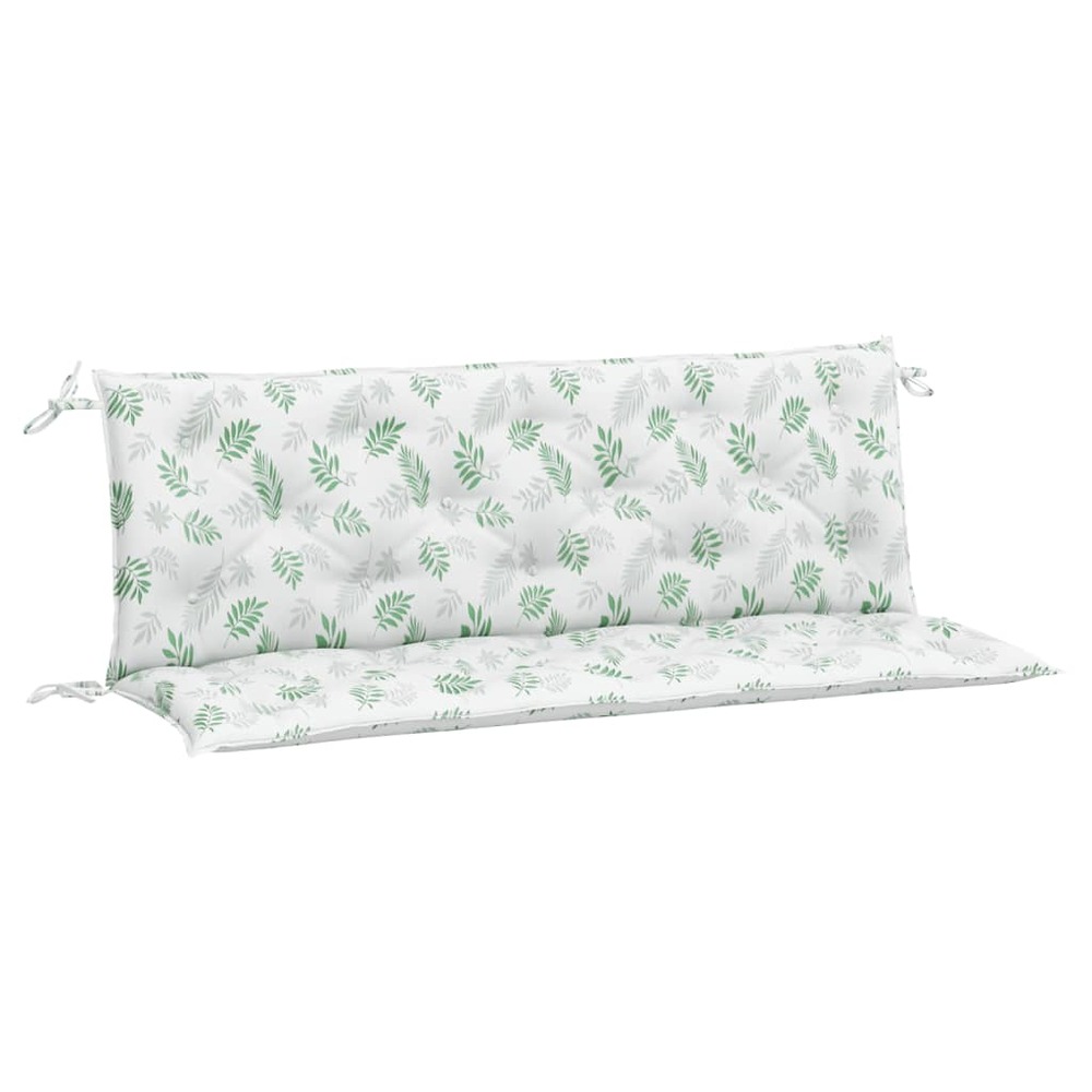 Coussins de banc de jardin lot de 2 motif de feuilles tissu