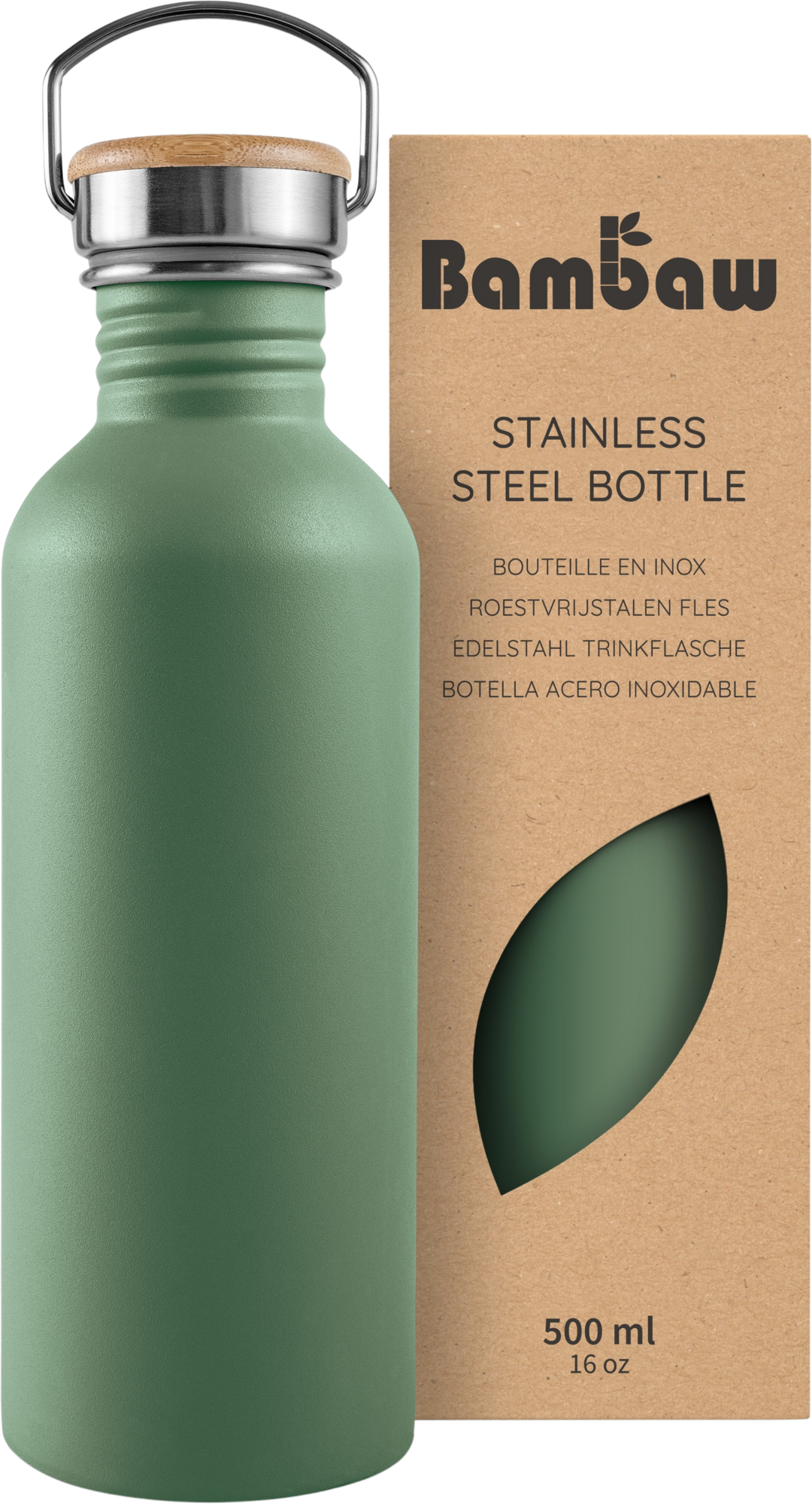 Bambaw  Edelstahlflasche 500 ml, Sage Green