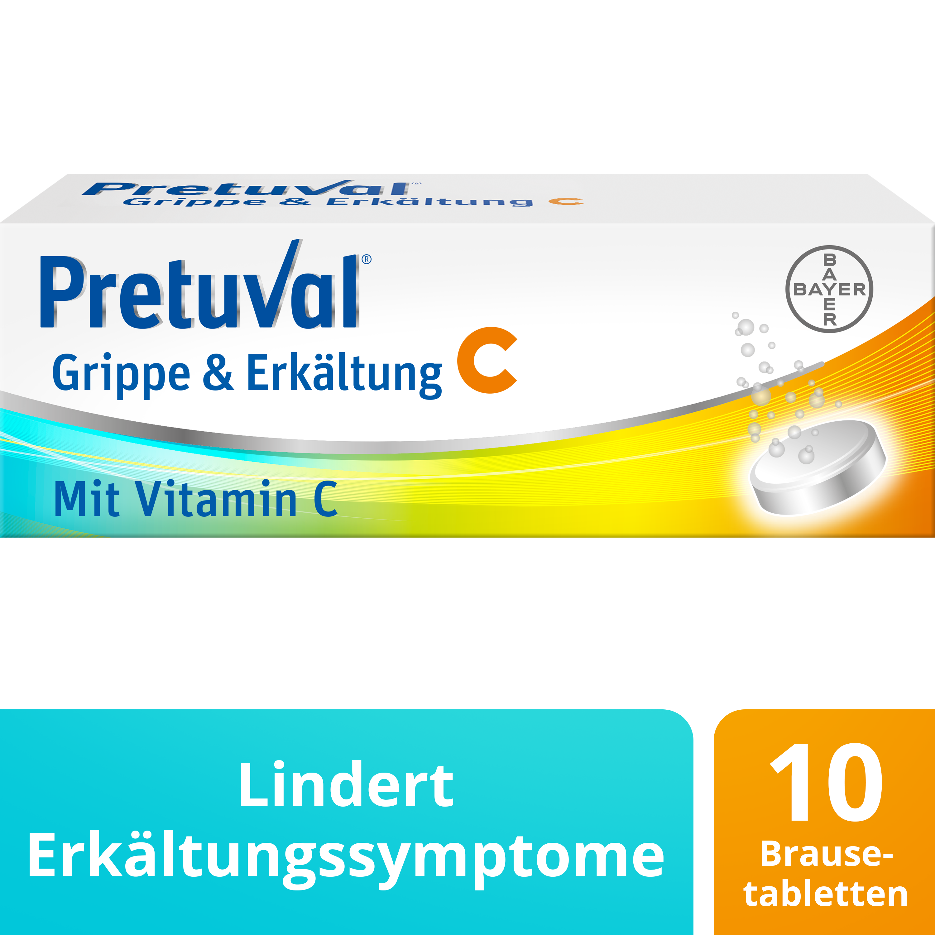 PRETUVAL Grippe und Erkältung C Brausetabl Ds 10 Stk