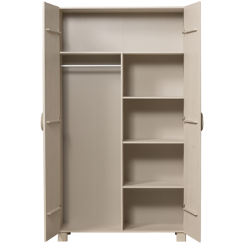 WOOOD kledingkast Noah 2-deurs dust grenenhout 200 x 110 x 55 cm