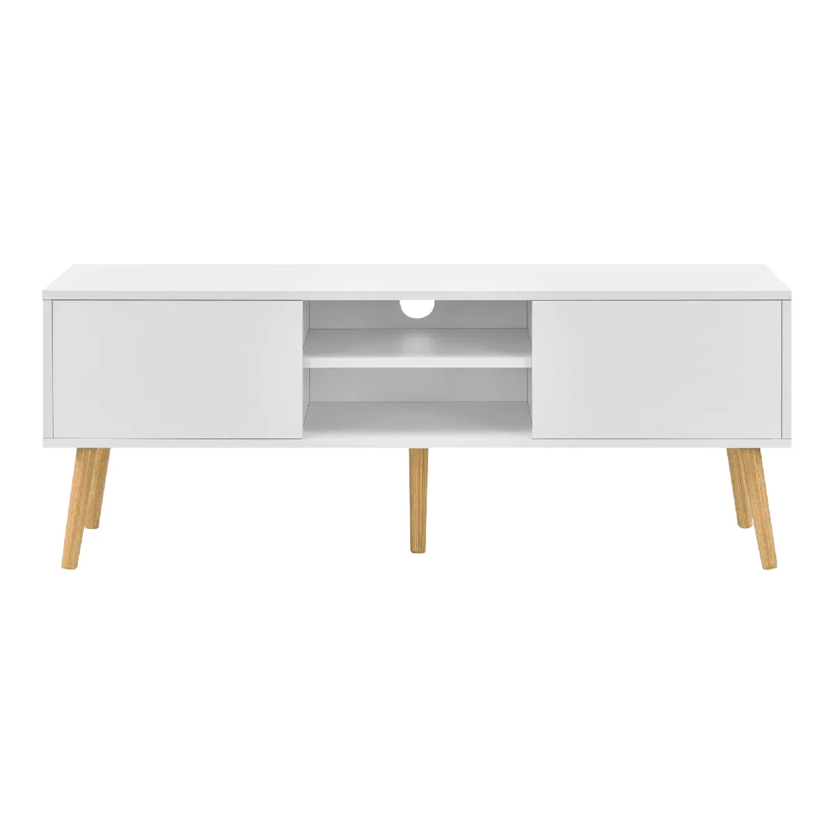 Helloshop26 Meuble TV 120 cm blanc effet chêne