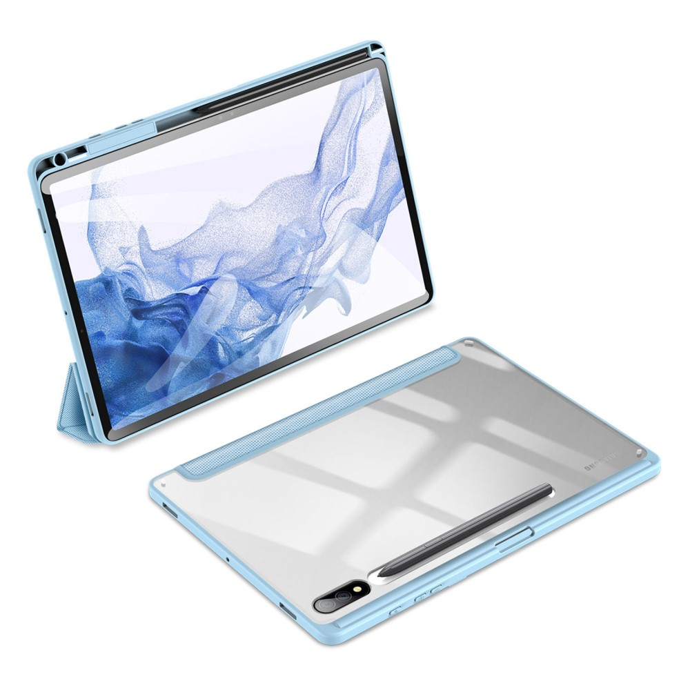 Samsung Galaxy Tab S9  Plus Leder Tasche Smart Cover Schutzhülle   S-Pen Halter - Blau