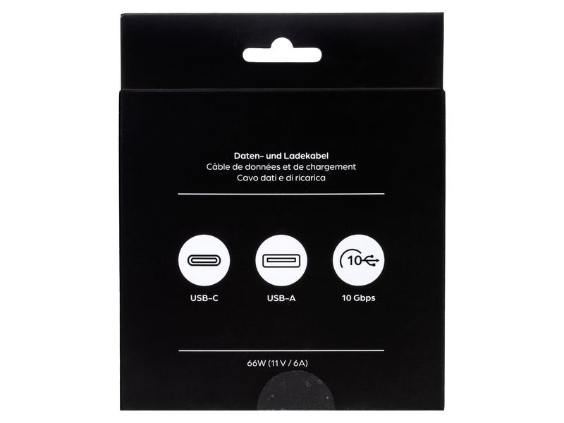 onit USB 3.1-Kabel USB A - USB C 2 m, Grau/Schwarz Verbindungskabel mit geflochtener Nylonummantelung