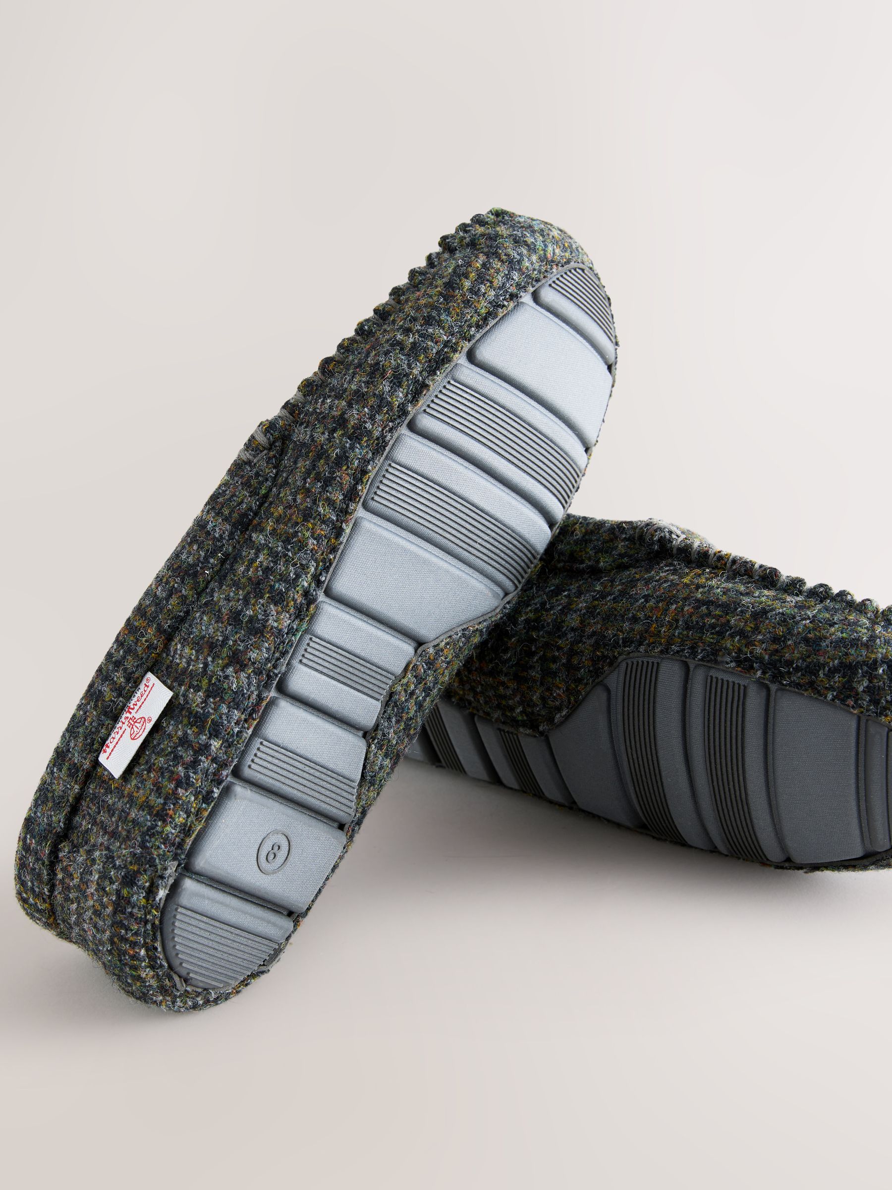 Marineblauw - Signature Harris Tweed Moccasin Slippers