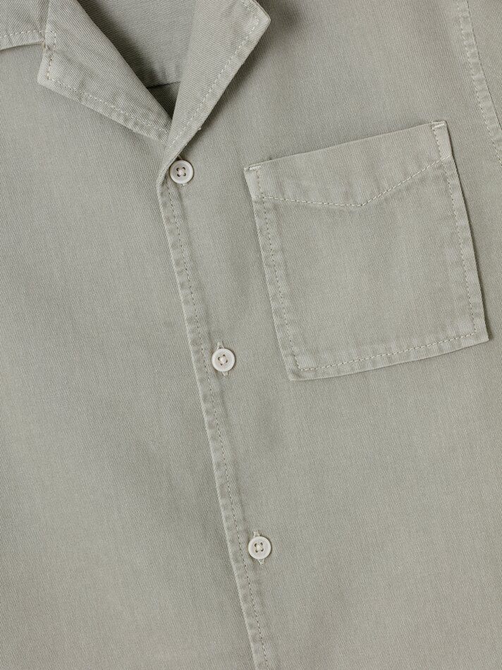Camisa jeans de manga curta - Verde