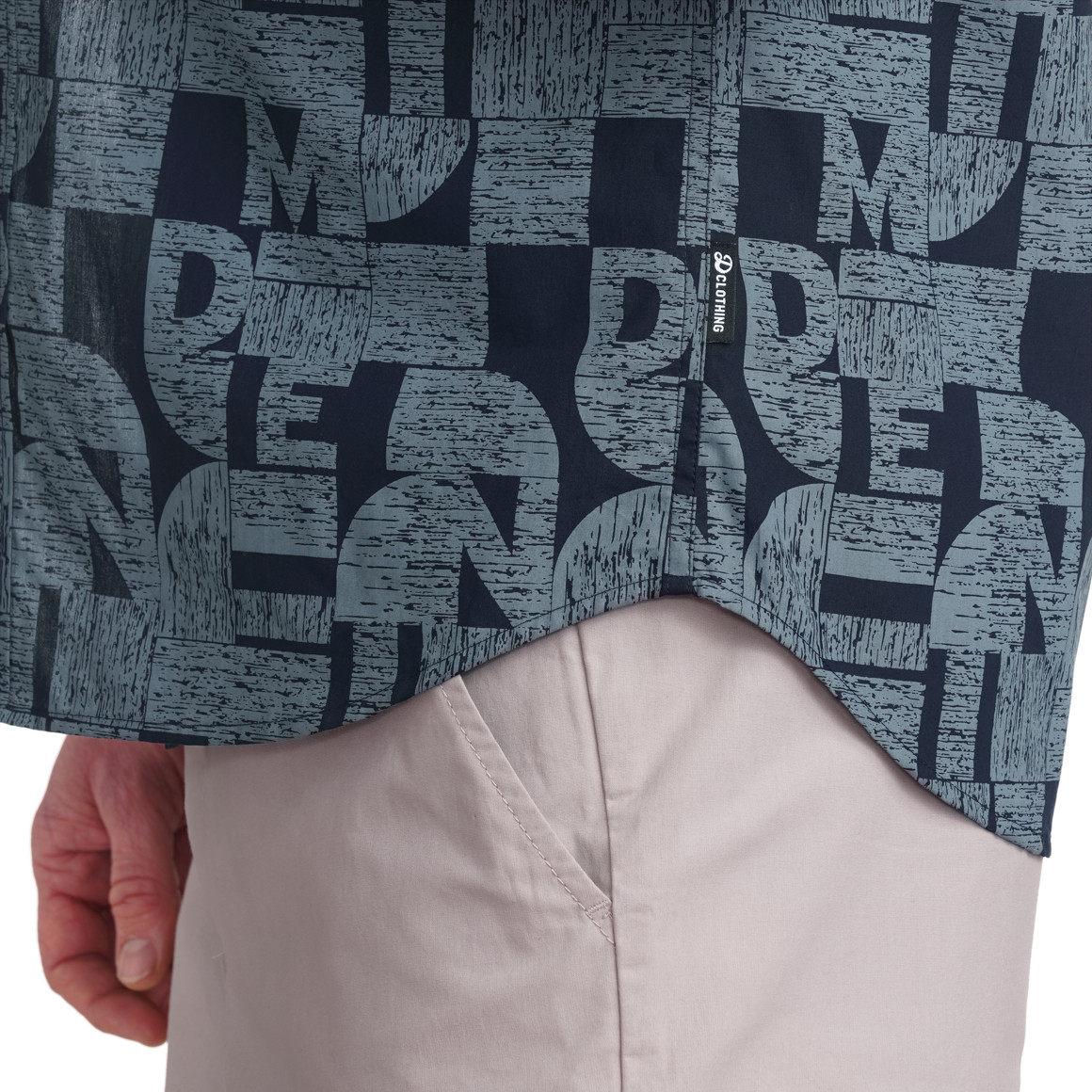 VanVaan Denim Herren Hemd  mit Allover-Muster dunkelgrau / grau