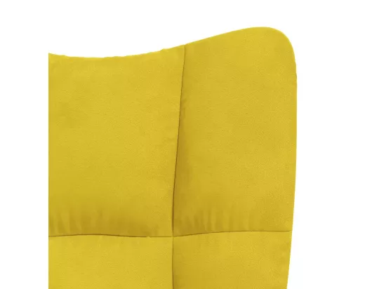 Chaise à bascule avec repose-pied Jaune moutarde Velours