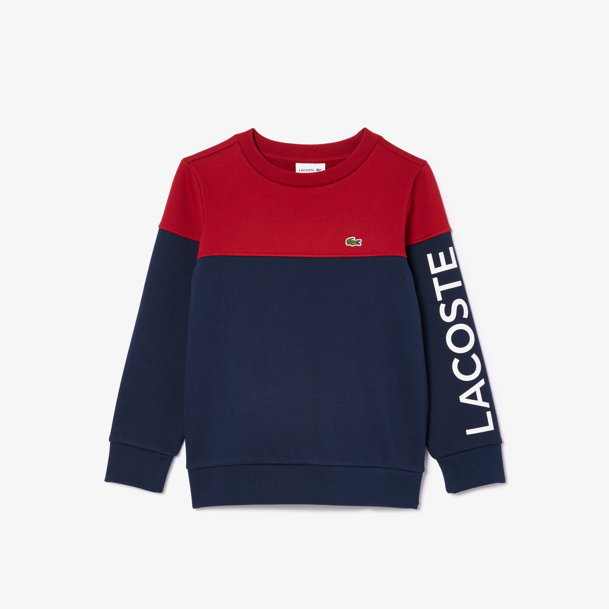 Sweatshirt enfant color-block en molleton de coton biologique Pullovers & Sweatshirts - Rouge - Lacoste - Enfant