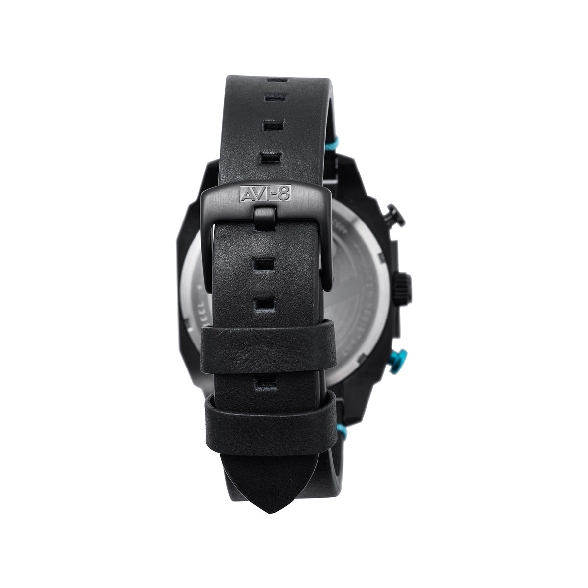 Montre AVI-8 homme chronographe acier noir cuir