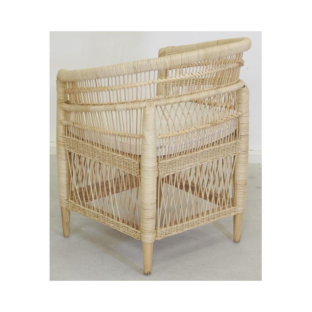 Fauteuil malawi en rotin naturel + coussin