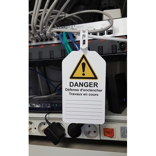 Plaquette d'Inspection Danger - 85 x 145 mm - Polyester