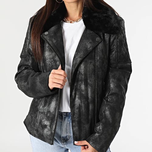Veste Bomber Col Fourrure W3BL31 Noir