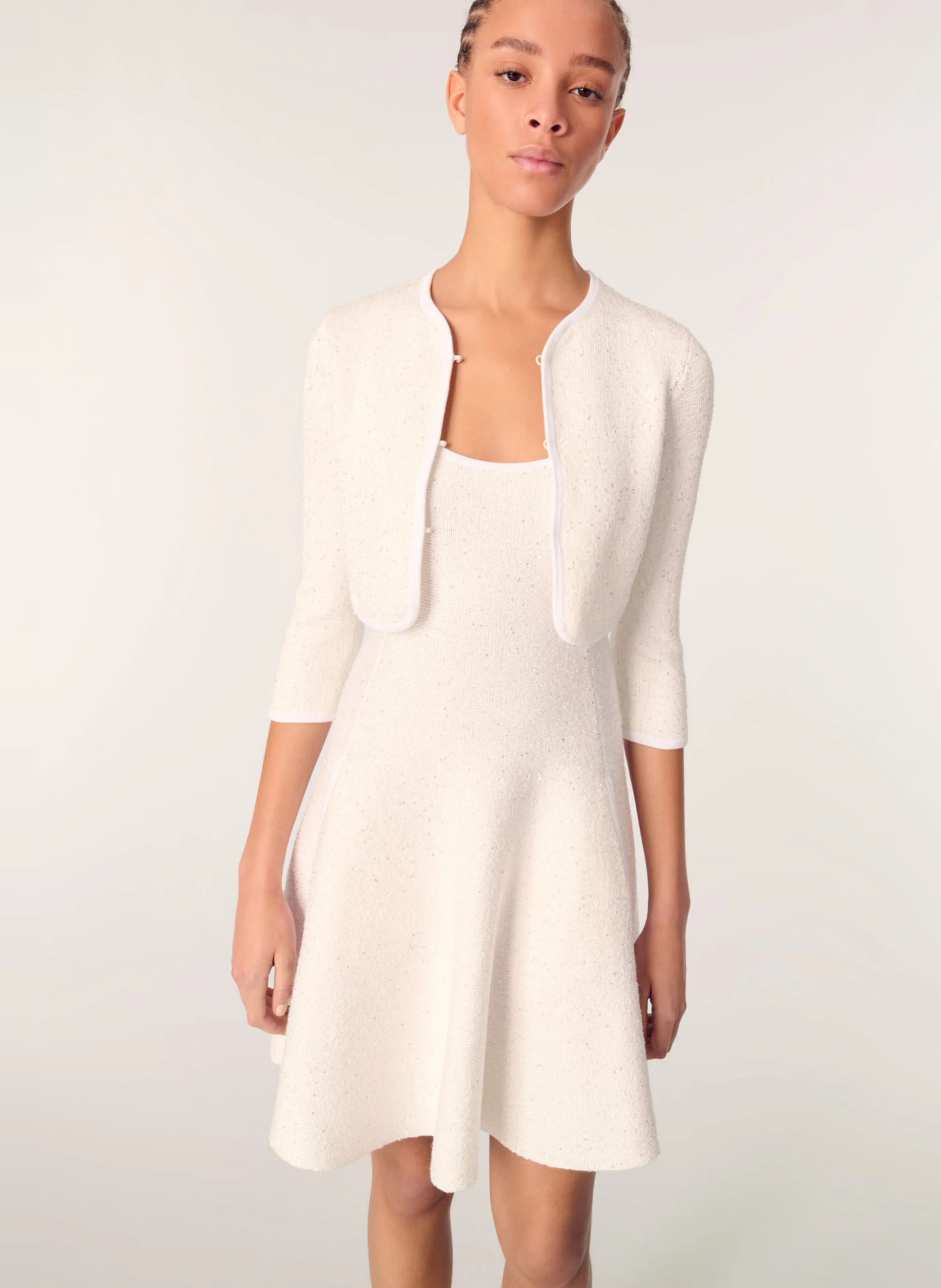 Cardigan col rond | Blanc