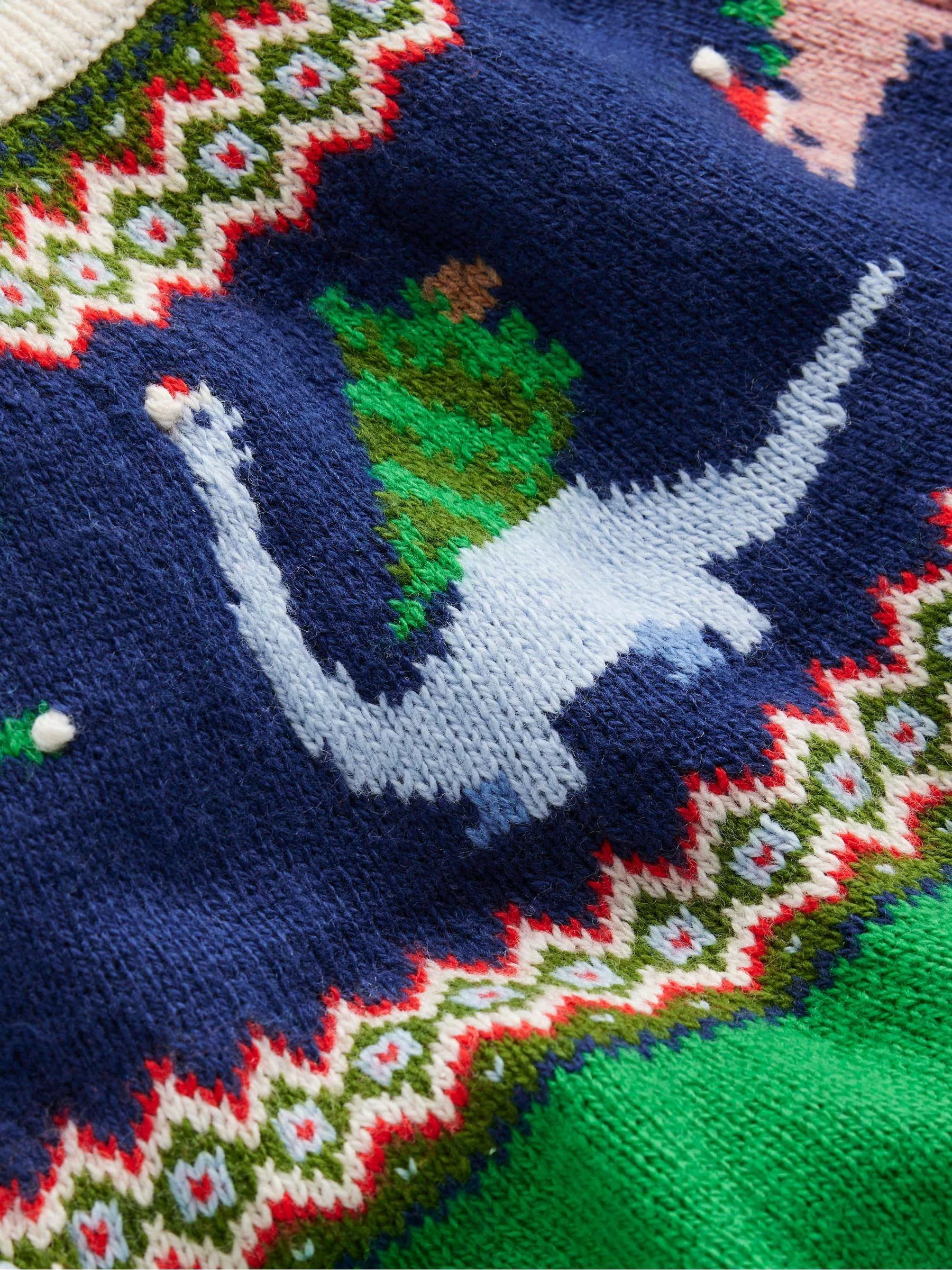 Boden Christmas Dinosaur Fair Isle Jumper