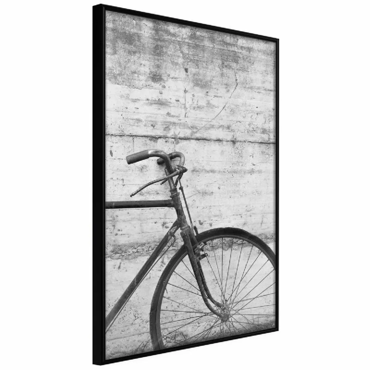 Paris Prix Affiche Encadrée Bicycle Leaning Against the Wall - Multicolore