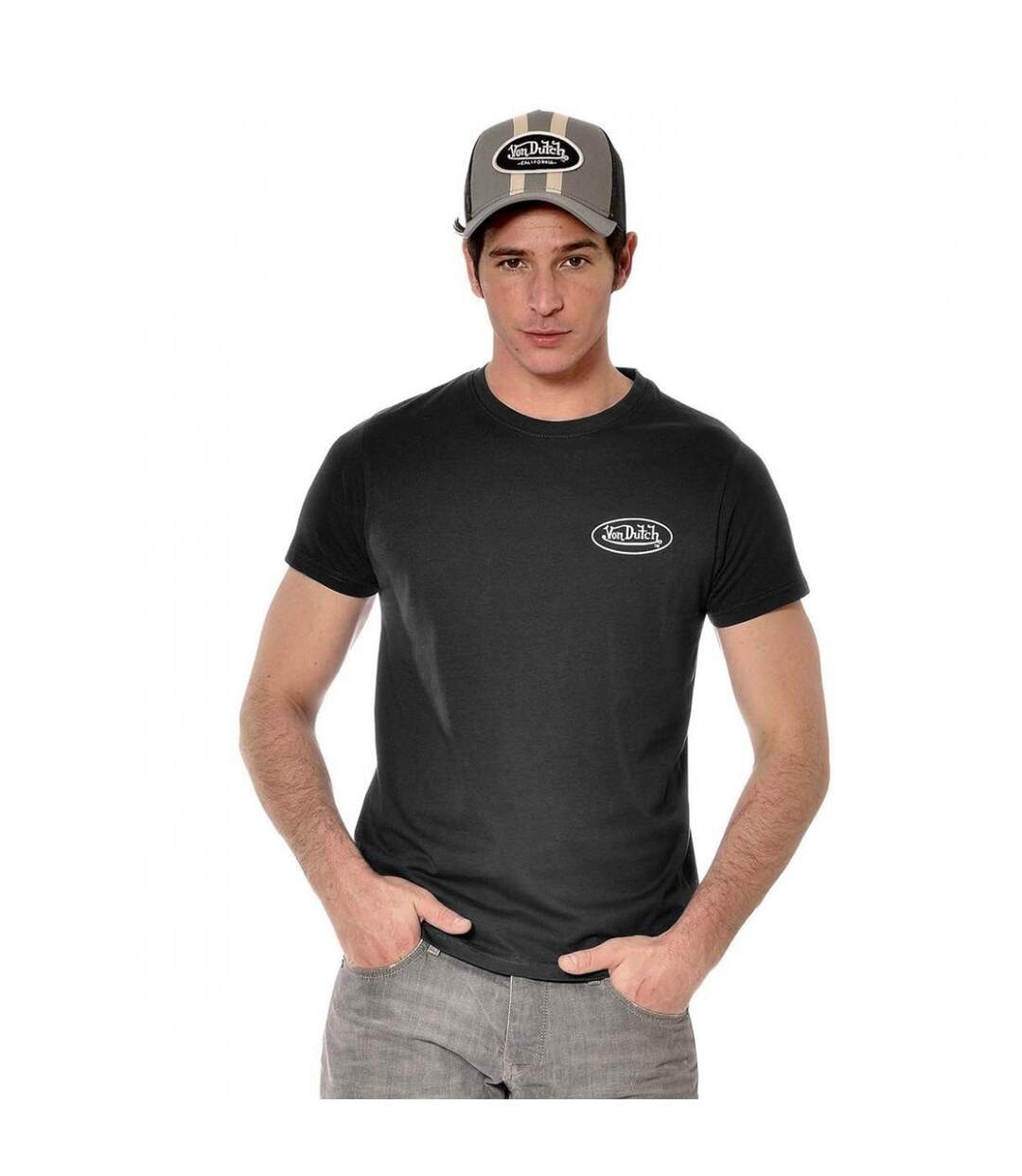 T-shirt Von Dutch homme coupe droite avec petit imprimé poitrine Dary