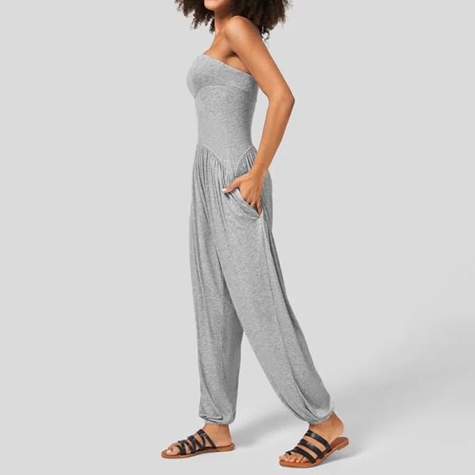 Hotarium - Strapless effen harem jumpsuit