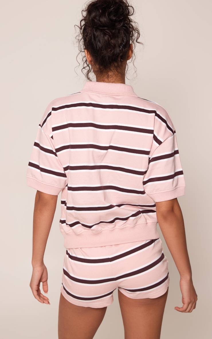 Rose Short En Molleton À Imprimé Rayé