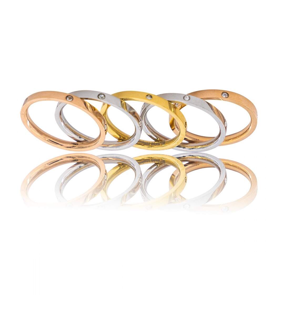 Coffret Cinq Bagues avec Strass Femme BALA