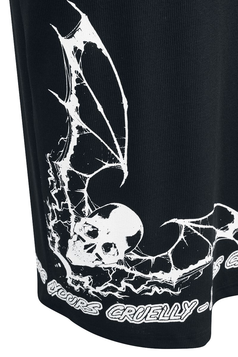 Gothicana X Elvira - Robe avec ceinture & sac | Gothicana by EMP Robe mi-longue