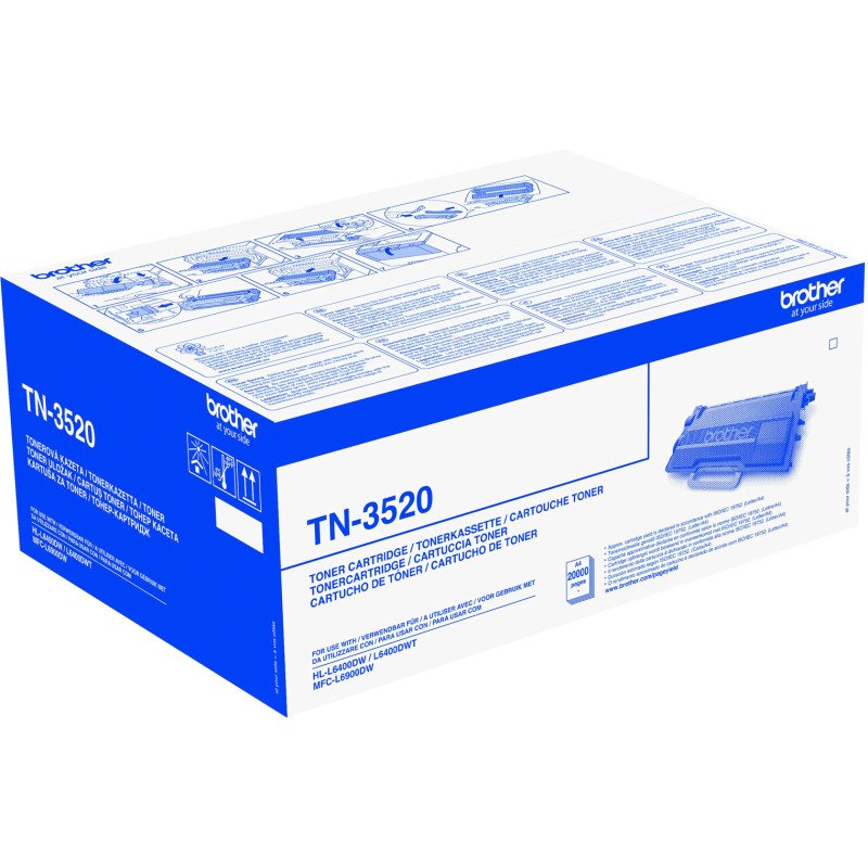 Toner Brother TN3520 haute capacité noir pour imprimante laser
