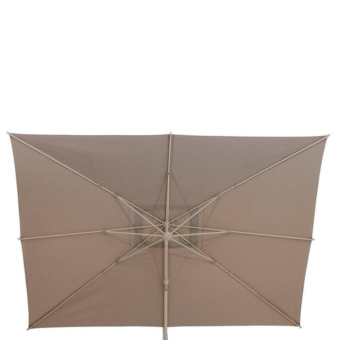 Parasol déporté rectangulaire inclinable MELHIA Lin / Argile