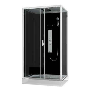 Allibert complete douchecabine Gipsy met schuifdeur zilver hoekmodel 80 x 120 cm