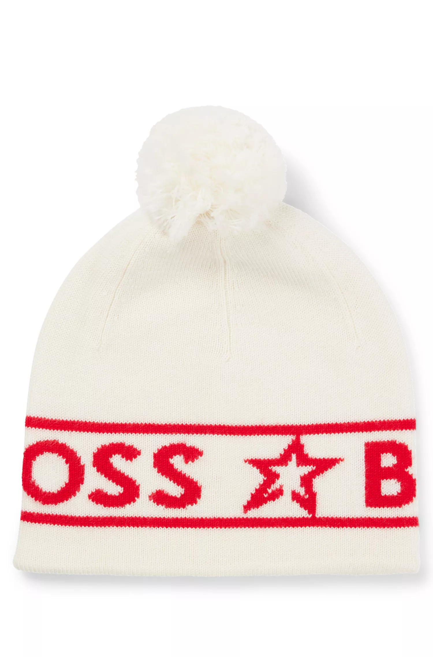 Gorro de lã BOSS Black-BOSS x Perfect Moment com logotipo em intársia.